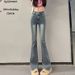 High-waisted Flared Jeans For Women, Spring And Autumn 2026 New Style, Slimming, Figure-flattering, Stretchy,_mkmklike.com