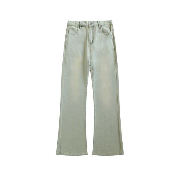 Men's Fleece Lined Flared Jeans - Retro High Waist Washed Denim Pants For Autumn & Winter, Comfortable & Stylish_mkmklike.com