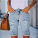 Women's Cross Border American Flag Tassel Star Printed Denim Shorts European And American Style Independent Station Jeans_mkmklike.com