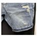 Men Clothing 2025 Summer New Blue Casual Denim Shorts Streetwear Non-elastic Cat Beard Luxury Ripped Hole Blue Slim 4point Pants_mkmklike.com