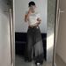 Women's Wide Leg Denim Jeans Ripped Extra Long Floor Length Distressed Details_mkmklike.com
