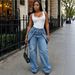 Women's Casual Straight Leg Jeans Style Street Fashion Misaligned Button Design New Style_mkmklike.com