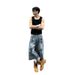 Men's Clothing Washed Insect Graffiti Denim Shorts Loose Straight Casual Cropped Pants_mkmklike.com