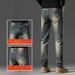 Men's Clothing High End Retro Distressed Jeans For Men Spring New Slim Straight Trend All Match Large Size Trousers_mkmklike.com