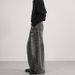 Retro Style Black Curved Blade Jeans Loose Fit Straight Wide Leg mid Waist Washed Distressed for Men And Women_mkmklike.com