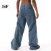 EF JEANS | 2024 New Vintage High Street Old Broken Dirty Print Straight Jeans Tide Loose Wide Legs_mkmklike.com