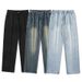 LKTM Wear # 2025 Spring/Summer American High Street Straight Black Jeans Men's Loose And Versatile Casual Pants_mkmklike.com