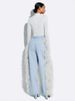 Stretch Straight Leg Jeans With Faux Fur & Edgy Patchwork Design - High Waist Comfort Denim For Trendsetters (Blue, S-2XL)_mkmklike.com