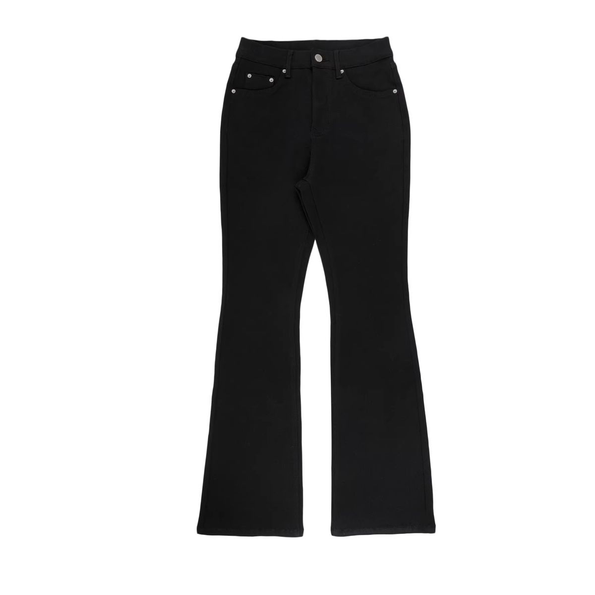 Women's Clothing Black High Waisted Flared Jeans, Sexy And Slim Fitting Floor Length Trousers, Unique Design, Hip Lifting Flared Pants._mkmklike.com