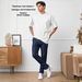 Vintage Washed Straight-Leg Jeans for Men Ice Blue Clean Fit Denim Pants Relaxed Trousers with Drapery Effect_mkmklike.com