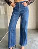 Rhinestone-Embellished High-Waist Straight Leg Jeans – Trendy Streetwear Denim Pants For Women & Men (Cotton Blend, Blue/Black-Grey)_mkmklike.com