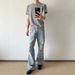 Summer Trendy High Street Retro Ripped Slim Fit Flared Jeans For Men Versatile Flow Style New_mkmklike.com