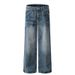 Men's Clothing Niche Rivet Bamboo Washed Men's Jeans Casual Distressed Street Straight Pants_mkmklike.com