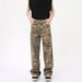 Men's Clothing Rose Camouflage Wide Leg Straight Leg Pants Stylish Trendy Denim Jeans For Men For Formal & Casual_mkmklike.com