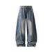 Men's Clothing Retro Curved Blade Wide Leg Jeans For Men Loose Fit Straight Leg Cool Stylish Trendy Casual Trousers For Autumn Winter_mkmklike.com