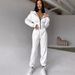European American Style Autumn Winter Women's Solid Color Waist Cinch Hooded Sweatshirt And Sports Casual Long Pants_mkmklike.com