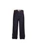 Men's And Women's Retro Straight Leg Denim Jeans Dark Blue mid Waist Slimming Casual Floor Length Cotton Stretch Jeans_mkmklike.com
