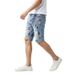 Men's Splatter Print Stretch Denim Shorts – Trendy & Comfortable (Sizes S-2XL)_mkmklike.com