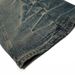 Punk Distressed Vintage Flared Jeans For Men, Vibe Trendy Design, Washed Wave Pattern Loose Wide-Leg Pants_mkmklike.com