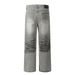 Punk Wasteland Washed Dirty Jeans For Men, Distressed And Faded Spray-Dyed Straight-Leg Pan, Trendy Niche Wide-Leg_mkmklike.com