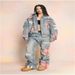 2027 Fashion American Retro Hip-Hop Jeans Women Cotton Mid Waist Embroidery Splicing Broken Hole Washed Do Old Vintage Straight Type Denim Pants_mkmklike.com