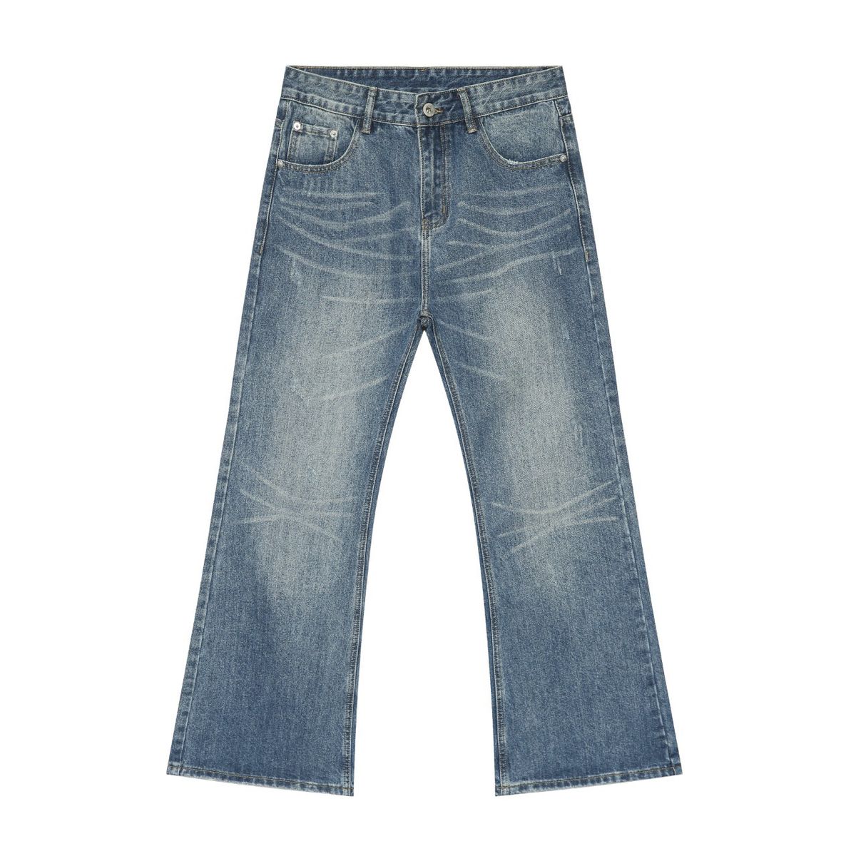 EF JEANS | 2024 New Product, Retro Water Ripple Slim Straight Washed Jeans Tide_mkmklike.com
