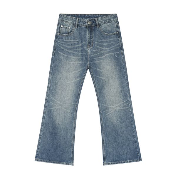 EF JEANS | 2024 New Product, Retro Water Ripple Slim Straight Washed Jeans Tide_mkmklike.com