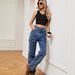 Vintage Washed Denim Cargo Pants For Women - High Waist Loose Fit Streetwear Casual Trousers With Multiple Pockets_mkmklike.com