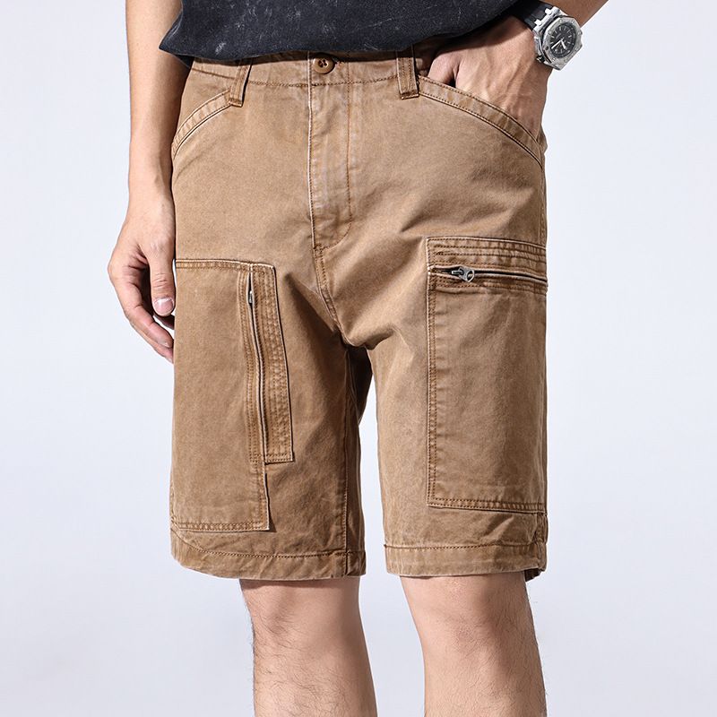 Men's Clothing Chao Brand Men's Shorts Men's Denim Summer Work Shorts Straight Cotton Men's Shorts American Style Pants_mkmklike.com