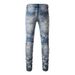 Men's Clothing Slim High Street High Craft Star Patch Slim Fit With Star Patches & Stretch Comfort - High Street Fashion Denim Pants For Urban Style_mkmklike.com