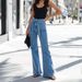 Stretch Fit Tied Waist Flared Bootcut Jeans For Women - Trendy High-Waisted Denim Pants With Comfortable Elastic Fabric_mkmklike.com