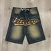Pure Vale Valley Forever SKITTLES JORTS Jean Rhinestone Denim Shorts Trendy_mkmklike.com