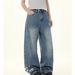 American High Street Retro Washed Boys And Girls Wide-leg Trousers Loose Straight Jeans Trendy_mkmklike.com