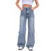 Women's Stretch Denim Jeans - High Waist Slim Fit, Classic Blue, Comfortable Cotton Blend For Spring & Fall (Sizes 25-32)_mkmklike.com
