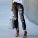 Women's Slim Fit Ripped Straight Leg Jeans – Distressed White Denim Pants With Stretch Comfort_mkmklike.com