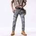 Men's Clothing Ink Splashed Jeans Fashionable Splatter Paint Ripped Skinny Jeans High Street Fashion Slim Fit Stretch Denim Pants For Casual & Riding_mkmklike.com