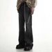 Men's Spring Heavyweight Bamboo Patterned Jeans Slightly Flared Retro Washed Distressed Striped Long Wrap Denim mid Waist Straight Pants_mkmklike.com