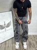 Unisex Heavy Wash Cargo Jeans Streetwear Vintage Distressed Denim Pants with Utility Pockets Stretch Comfort 6 Sizes_mkmklike.com