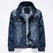 Men's Clothing Handsome Denim Jacket Korean Style Denim Jacket - Trendy Slim Fit Casual Coat With Light Wash - Youthful Streetwear For All Seasons_mkmklike.com