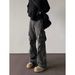 Men's Trendy Multi-Pocket Cargo Jeans Loose Straight Leg High Street Style Tie Dye Design_mkmklike.com