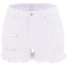 Women's Clothing Hole Washed Black And White High Waist Temperament Commuter Women's Denim Shorts_mkmklike.com