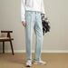 Korean Style Stretch Waist Tapered Jeans For Men – Light Wash Vintage Straight Leg Casual Pants_mkmklike.com