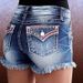 Women's Clothing New Design Women's Fashion Tassel Perforated Denim Shorts_mkmklike.com