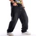 Suitable For All Seasons Fashion Black Washed Jeans Men Hip Hop Street Dance Loose Plus Size Youth Long Pants_mkmklike.com