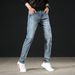 AM Premium Men's Washed Denim Jeans Straight Leg Casual Trousers Trendy Autumn Arrival Versatile Loose Fit_mkmklike.com