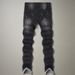 Men's Slim Straight Stretch Jeans - Distressed Black & Grey Washed Denim Pants For Casual Wear_mkmklike.com