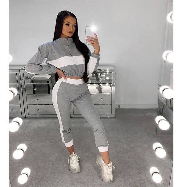 Women's Clothing Long Sleeve Fashion Casual Suit Color Matching Style _mkmklike.com