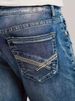 Men's Classic American Flare Jeans Retro High-Waisted Distressed Denim Pants With X-Back Pocket & Contrast Stitching_mkmklike.com