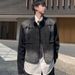 Small Niche Fringed Denim Jacket Men's Retro Washed Gradient Loose Jacket_mkmklike.com