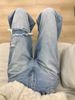 Ripped Straight-leg Jeans Women, Spring And Summer, Plus Size, Plus-size Girls, Loose Fit, Slimming, For Pear-shaped_mkmklike.com